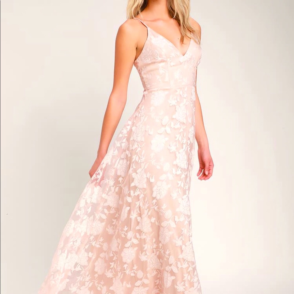Lulu’s Everlasting Romance Blush Floral Dress